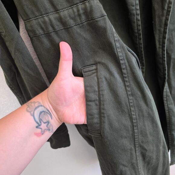 Torrid Dark Green Long Utility Jacket Size 00 – Military, Cargo - Picture 6 of 10